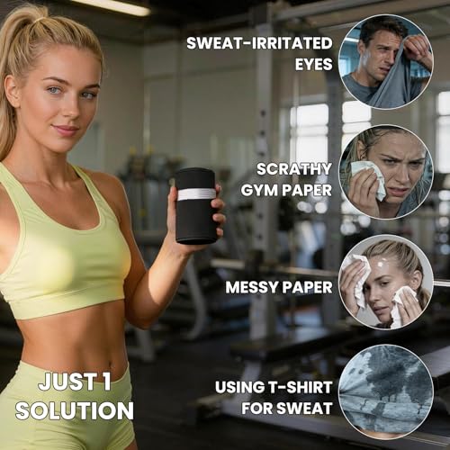 Microfiber Gym Towels - Quick Dry, Highly Absorbing, Odor-Free, for Men & Women - Gym Sweat Sports Towel for Hot Yoga, Tennis, Running, Workout, Camping, Set of 5 Pastel (Black - 15.5 * 31.5Inch)
