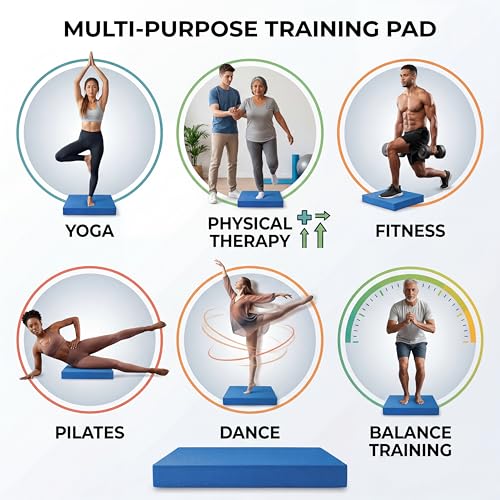 Stability Trainer Pad - Foam Balance Exercise Pad Cushion for Therapy, Yoga, Dancing Balance Training, Pilates,and Fitness (Blue)
