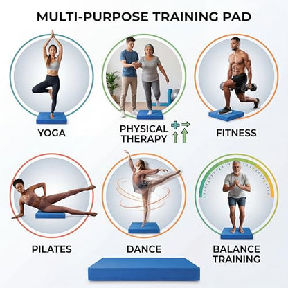 Stability Trainer Pad - Foam Balance Exercise Pad Cushion for Therapy, Yoga, Dancing Balance Training, Pilates,and Fitness (Blue)