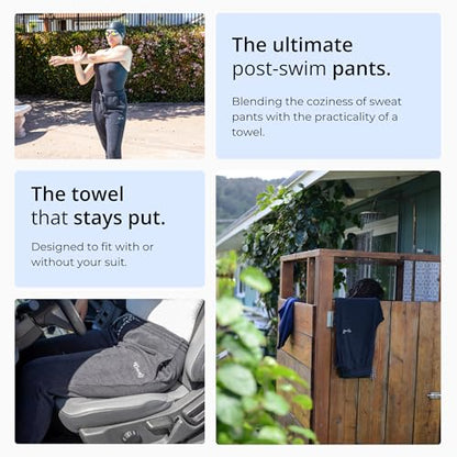 Pureboo Cruze Towel Pants for Swimmers, Surfing, SUP, and Watersports - Soft, Absorbent, Quick Drying Material