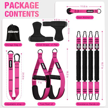 Upgraded Pull Up Assistance Bands for Women, Heavy Duty Resistance Bands with Handles, Exercise Band with Door Anchor, Workout Band Set for Pull Up Bar, Full Body Sculpting,Muscle Training, Home Gym
