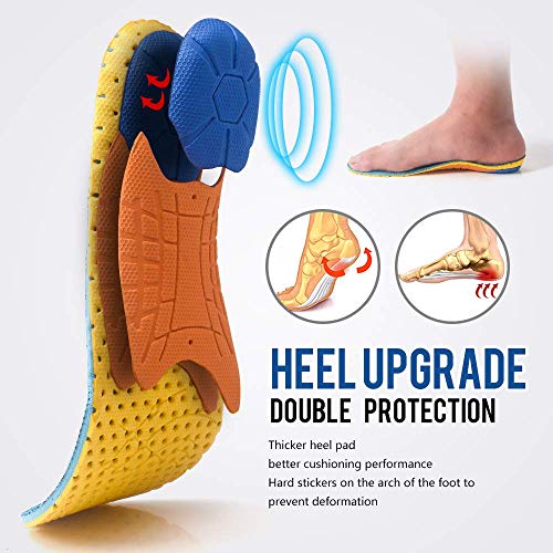 XINIFOOT 2 Pairs Professional Plantar Fasciitis Shoe Insoles Running Insoles High Elastic Cushioning Inserts for Foot Relief, Shock Absorption Breathable Sports Feet Insoles for Men