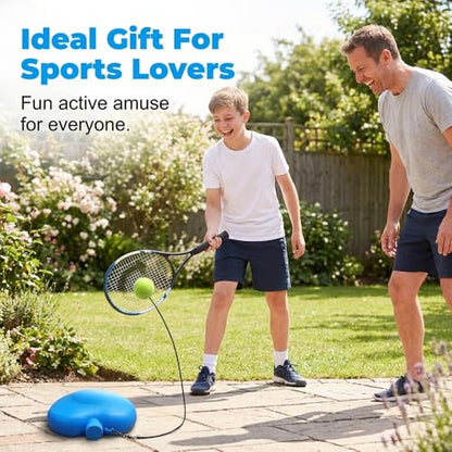 Tennis Trainer with String, Portable Tennis Ball Training Baseboard for Solo Practice, Weighted Baseboard Training Equipment Set, Tennis Practice Rebounder for Backyard Driveway