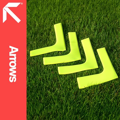 Fitness Health FH Flat Rubber Space Marker Flexible Arrow Corner DISC Set of 4 Non Slip Speed Agility Training Floor Markers KIT