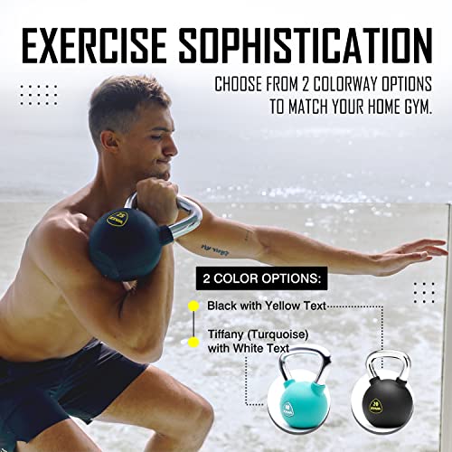 ZIVA Premium Kettlebell – Commercial Grade Rubber Urethane Coated Free Weights for Strength, Conditioning, Home Gym Workouts – Alloy Steel Grip – Available 5–50 lbs - color: b) 10lb - Black/Yellow