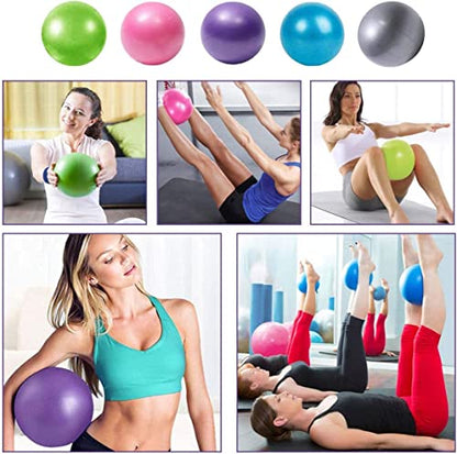 sailupxinyuan Mini Pilates 6 inch Exercise Ball for Yoga,Small Pilates Core Training and Physical Therapy, Improves Balance Home & Gym & Office with Pump(Pink)