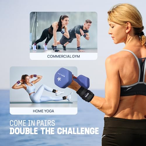 Yes4All Adjustable Wrist & Ankle Weights 3.5/5 LB Pair, Leg Weights for Women & Men, Weighted Arm Bands with Removable Sandbags for Fitness, Pilates, Walking, Strength Training - Versatile Colors