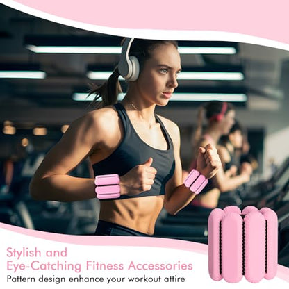 Wrist Ankle Weights for Women, Adjustable Ankle Weights Strength Training Silicone Bracelets Workout Wrist Ankle Weights for Men Women Yoga Running Dance Ankle Arm Leg Weights (2lb)