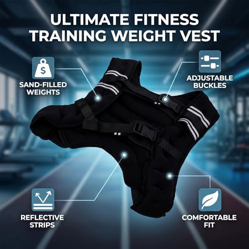 RiToEasysports Weighted Vest, Comfortable Breathable Adjustable Strap Secure Fit Iron Sand Filling For Jogging Running - size: 5KG
