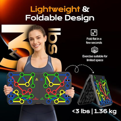 AERLANG Extra Large Push Up Board 26.2" x 13.8", Portable 30-in-2 Workout Set for Push Up, Multi-functional Pushup Stands for Strength Training, Fat Burning Push Up Bar for Home Gym