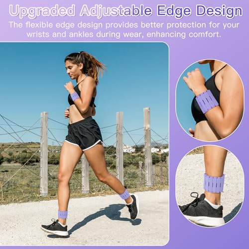 Wrist & Ankle Weights for Women Set of 2 (1LB Each), Adjustable Silicone Strap Design, Wearable Stackable Magnetic Ankle Weighted Bracelets, Perfect for Yoga, Pilates, Walking & Home Weighted Workouts