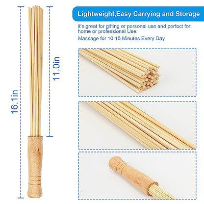 Bamboo Massage Stick for Back,Massage Roller Sticks,Bamboo Therapy Massage Body Tools for Relaxing Muscles (1)