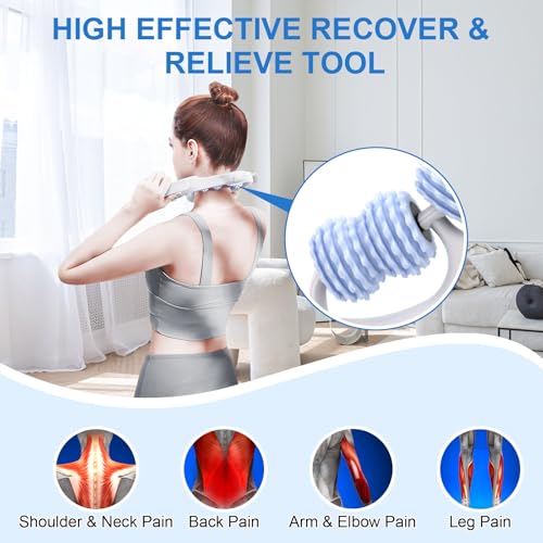 KESHWELL Cellulite Massage Roller,Muscle Massage Roller, Cellulite Remove Massager,Manual Massage Stick with Detachable Rollers for Leg,Neck,Back, Arm,Thigh.Blue