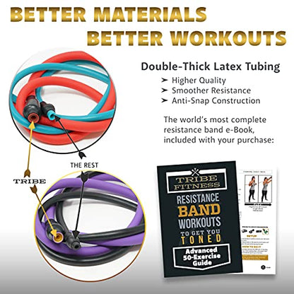 Resistance Bands Set for Men, Women, Exercise & Workout. Fitness Bands for Leg & Bicep Work. Workout Bands for Working Out. Stretch Bands for Physical Therapy. Strength Bands. Elastic Weight Training.