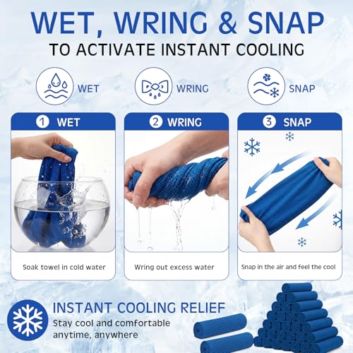 BBTO 100 Pack Cooling Towel - Microfiber Cold Sports Sweat Rags Neck & Face Breathable Ice Chilly Towel for Gym Yoga Golf Workout Beach Accessories