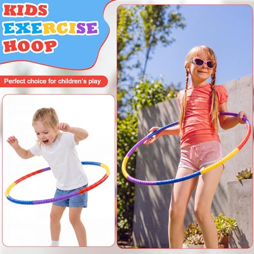 Toy Hoop Detachable Plastic Hoops Exercise Equipment Toy Adjustable Rings for Sports Party Game Dance Pet Training - color: Rainbow Bright Mix