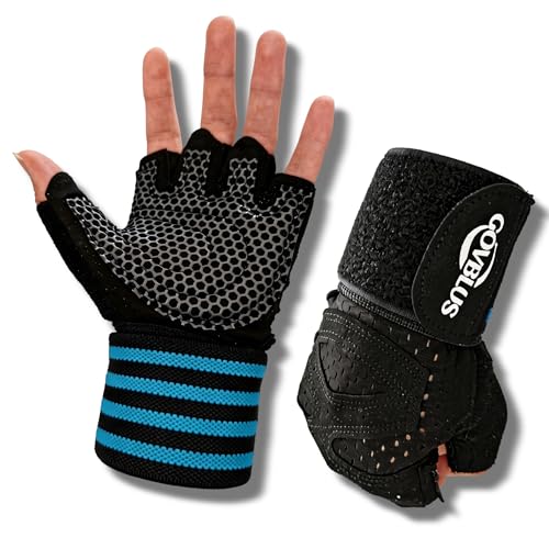 Weightlifting Workout Gloves with 14" Wrist Support - Padded Full Palm Protection Gym Gloves for Men & Women, Anti-Slip Fingerless Exercise Gloves for Weight Lifting, Training, Deadlifts - size: Small