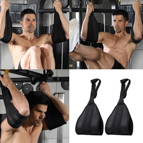 Adjustable Abdominal Suspension Strap for Hanging Knee Raises Fitness Hanging Belt with Thick Padding for Pull Up
