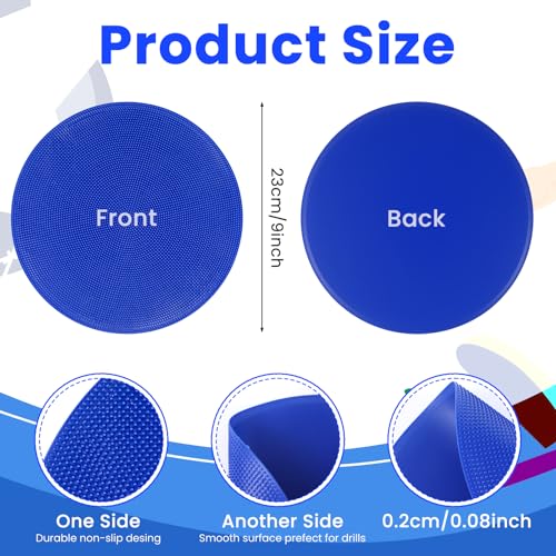 18 Pcs 9 Inch Spot Markers Poly Spots Non Slip Floor Dots for Gym Soccer Basketball Agility Training Cones for Sports TPE Material with Storage Bag
