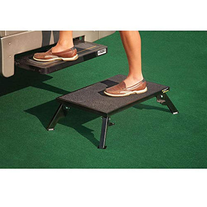 Stromberg Carlson 24″ x 16″ Adjustable RV Platform Step, Heavy-Duty Rust-Resistant Steel, Portable Step Stool for Campers, 4″ and 8″ Height, 300 lbs Capacity, Non-Skid Surface & Folding Legs