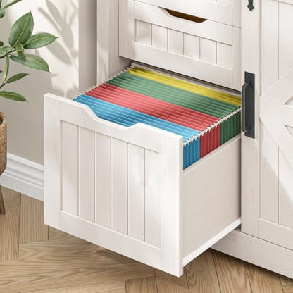 Vabches Lateral Filing Cabinets with Adjustable Shelf, Off White - color: Off White, size: 3 Drawers