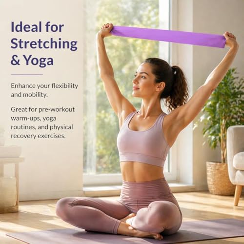 5-Pack TPE Resistance Loop Bands for Glute and Leg Workout with Gradient Colors - color: Purple