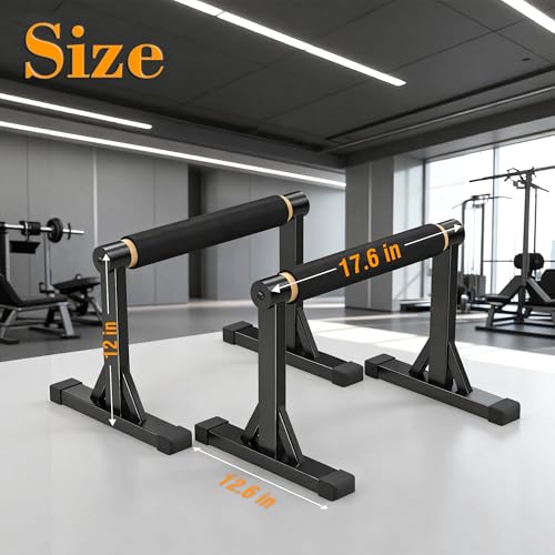 GanFindX Wooden Parallel Bars 12/10-14" 600LB Capacity for Home Gym - size: 12"