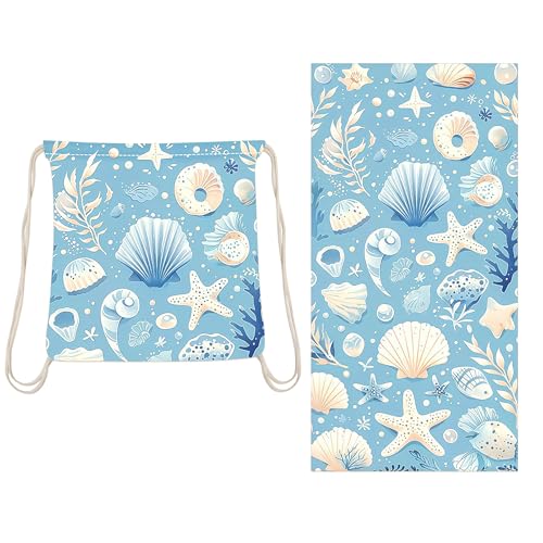 2-in-1 Blue Foldable Beach Towel Backpack – Printed Bath Towel with Built-in Storage, Summer, Camping, Yoga and Travel, Convertible Beach Mat & Carry Bag, Absorbent for Pool - color: Style 5