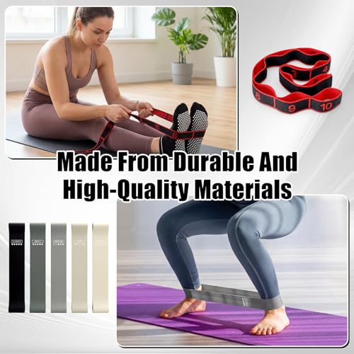 11 Pcs Exercise Balance Pad and Yoga Kits for Home Workouts with Resistance Bands, Yoga Blocks, Stretch Strap, Massage Ball, Pilates Socks Fitness and Stability Training Physical Therapy