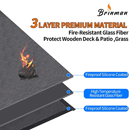 Under Grill Mats for Outdoor Grill - 48x40 Inch BBQ Mat for under Barbecue - Double-Sided Fireproof Patio & Deck Protector Mat - Fire Pit Mat -Oil-Proof Grill Floor Pads - Stove Mat Patio Accessories - size: 40x48 inch double side fireproof