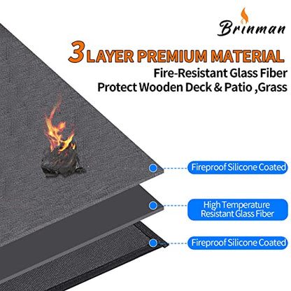 Under Grill Mats for Outdoor Grill - 48x40 Inch BBQ Mat for under Barbecue - Double-Sided Fireproof Patio & Deck Protector Mat - Fire Pit Mat -Oil-Proof Grill Floor Pads - Stove Mat Patio Accessories - size: 40x48 inch double side fireproof