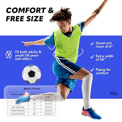 GSi Sports Speed Agility Training Bundle, 12 Practice Pinnies and 6 Adjustable Agility Hurdles for Group Drills