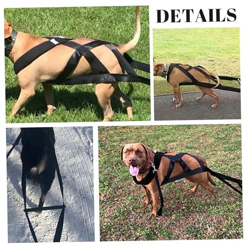 Dog Pulling Harness, Adjustable Nylon Dog Sled Harness for Behaviors Training, Weight Pulling, Canicross, Ski-Joring Sled