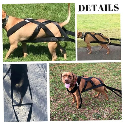 Dog Pulling Harness, Adjustable Nylon Dog Sled Harness for Behaviors Training, Weight Pulling, Canicross, Ski-Joring Sled