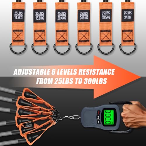 Resistance Bands with Handles, 300 LBS Heavy Duty Exercise Bands for Working Out, Fitness Bands with Door Anchor & Ankle Straps for Men & Women's Heavy Resistance Training, Yoga, Physical Therapy