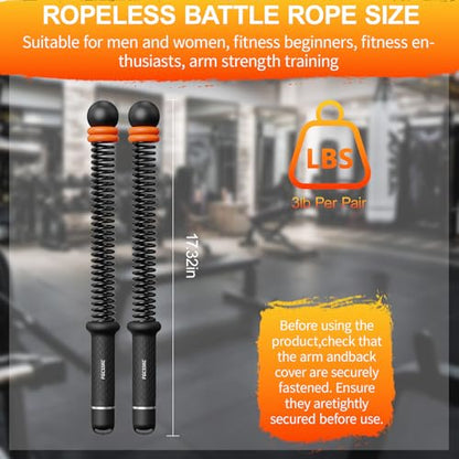 Ropeless Battle Ropes, Weighted Ropeless Battle Ropes for Home Gym with Poster, Workout Exercise Rope for Strength Building, HIIT and Low-Impact Aerobic Training for Men & Women