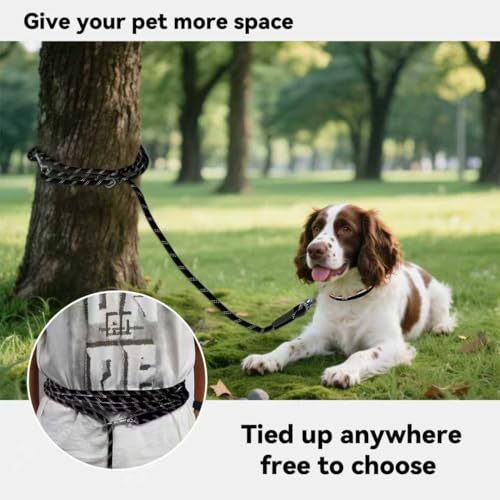 Long Dog Training Leash，Heavy Duty Reflective Rope Lead for Small Medium Large Dogs ，6FT 10FT 15FT 30FT 50FT for Training, Walking, Backyard, Camping