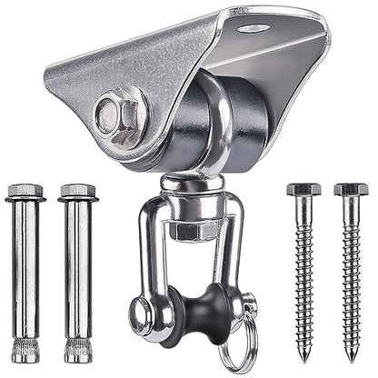 SELEWARE Silent Swing Hangers Stainless Steel Ceiling Swing Mount 1 Pack - color: Silver ( 1 Pack 360° Swing Hanger )