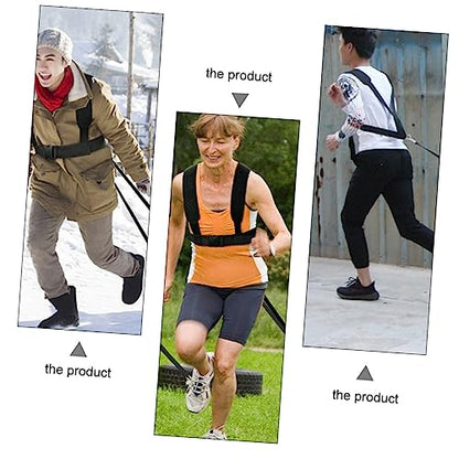 Generic 2pcs Resistance Training Belt Fitness Device with Padded Shoulder Straps for Running and Sled Harness Exercise Elastic and Sturdy Bands for Enhancement