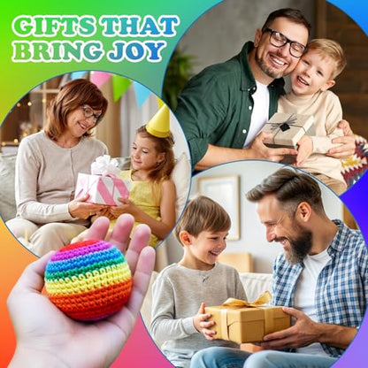 6Pcs Handmade Knitted Footbag, Colorful Crochet Footbag Sacks, 2026 Upgraded Footbags Knitted, Soft Pellet Filled Sack for Skill Training, Random Color and Style Sent
