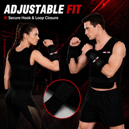 Weighted Vest Set 44LB for Men & Women, Adjustable Workout Weight Vest with Steel Plates, Weighted Training Vest with Wrist Weights and Ankle Weights for Strength Training, HIIT, Rucking & Cardio - color: Adjustable Weighted Vest 44LB