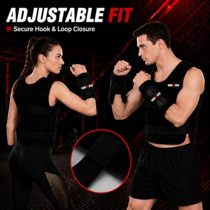 Weighted Vest Set 44LB for Men & Women, Adjustable Workout Weight Vest with Steel Plates, Weighted Training Vest with Wrist Weights and Ankle Weights for Strength Training, HIIT, Rucking & Cardio - color: Adjustable Weighted Vest 44LB