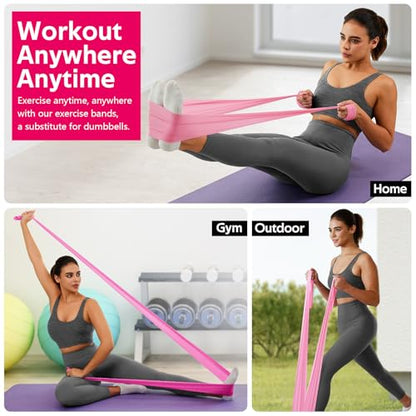 WALITO Resistance Bands for Working Out, Exercise Bands for Women and Men, Workout Bands for Physical Therapy, Stretch, Recovery, Pilates, Rehab, Strength Training and Home Gym