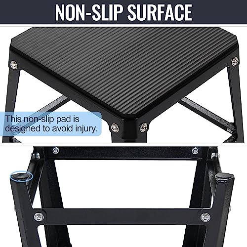 Metal Plyometric Jumping Box, Steel Fitness Exercise Jump Platforms Box for Conditioning Strength and Agility Training, 12 Inch Anti-Slip Workout Step Up Box for Home Gym - size: 12in18in24in30in