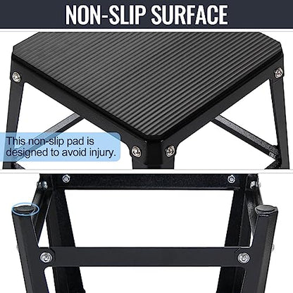 Metal Plyometric Jumping Box, Steel Fitness Exercise Jump Platforms Box for Conditioning Strength and Agility Training, 12 Inch Anti-Slip Workout Step Up Box for Home Gym - size: 12in18in24in30in