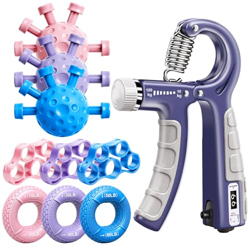 Grip Strength Trainer Kit, Forearm Strengthener & Hand Grip Strengthener - size: 10PCS