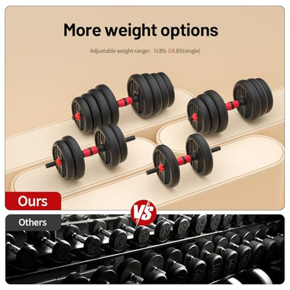 Adjustable Dumbbell, 20/30/40/60/80lbs Dumbbells Set, 4-in-1 Free Weights for Women/Men Workout Equipment Used as Barbell/Kettlebells/Push up Stand for Home Gym - color: Upgrade 20lbs (10lbs*2)