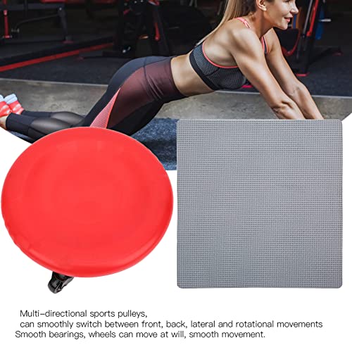 4 Wheel Abdominal Exerciser, Abdominal Muscle Plate with Smooth PVC Wheels, Multi - Directional Slide Disc for Core Workout, Includes Pad and Wheels for Home Fitness