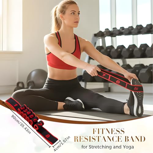 Fitness Resistance Band for Stretching and Yoga, Stretch Strap, Elastic Yoga Stretching Strap, Multi-Loop for Physical Therapy, Pilates, Yoga, Dance & Gymnastics Exercise - color: Purple