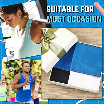 Tranqun 8 Pack Sweat Absorbing Handkerchiefs for Men Quick Dry Microfiber Rags